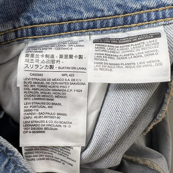 Levi's Vintage Shortalls Relaxed Fit Light Blue Denim Jean Short Overalls XL NWT - Picture 11 of 16